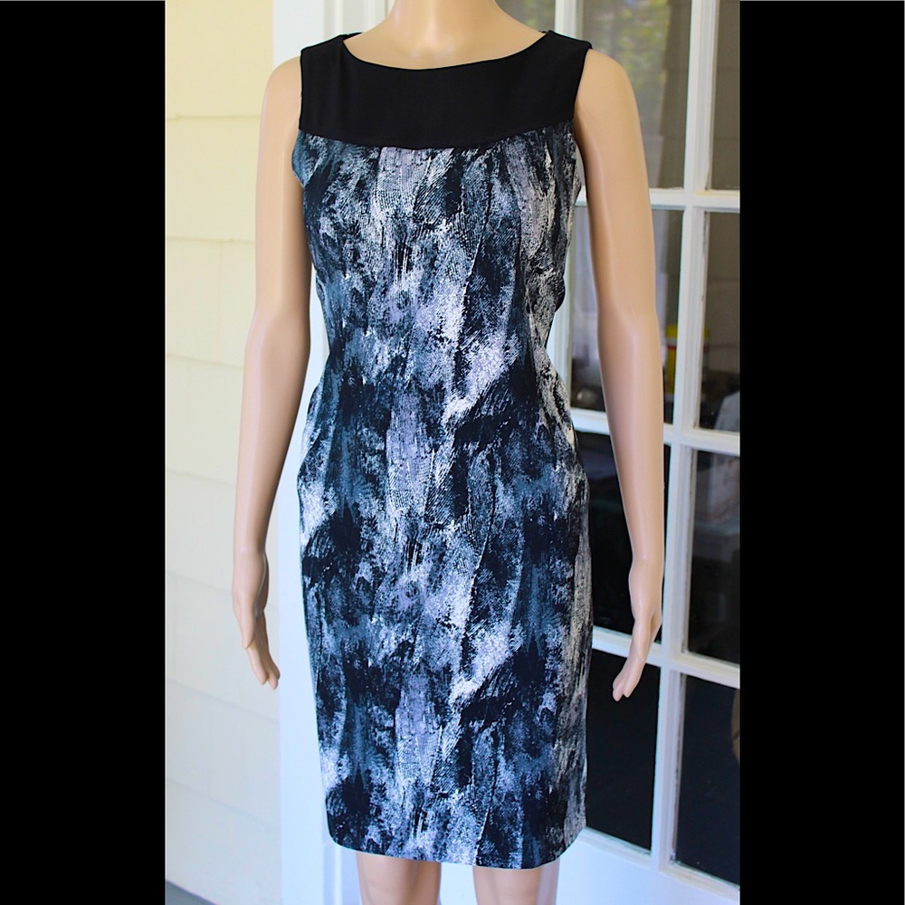 AB STUDIO Ab Studio Dresses Professional Abstract Boatneck Sheath Dress